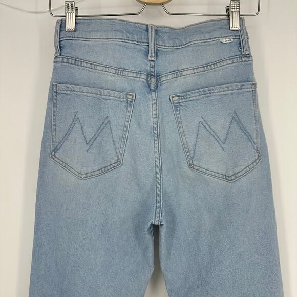 MOTHER The Rambler Zip Flood Jeans in Cherie Cherie Size 26 Light Wash Wide Leg - Picture 11 of 16